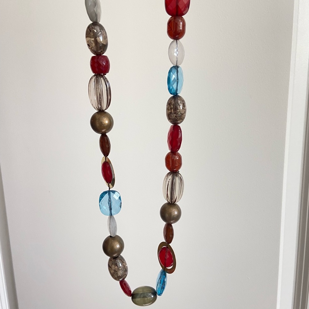 Chunky autumn statement beaded necklace
